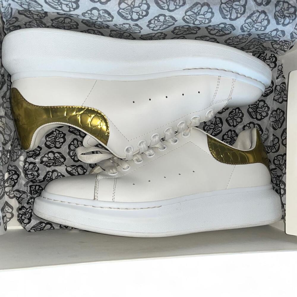 Alexander McQueen Oversized Sneakers White Gold Womens US 9 EU 42 - Picture 2 of 7